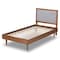 Baxton Studio Saul Mid-Century Light Grey Fabric Upholstered and Walnut Brown Finished Wood Platform Bed-Twin 191-11522-11158-ZORO - alternate 2